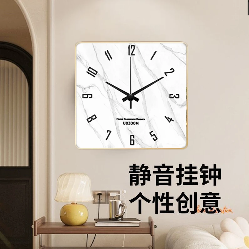 家居转角双面简约背景装饰时尚个性创意时钟轻奢静音挂钟