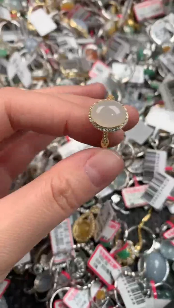 银S925镶嵌戒指翡翠10             4