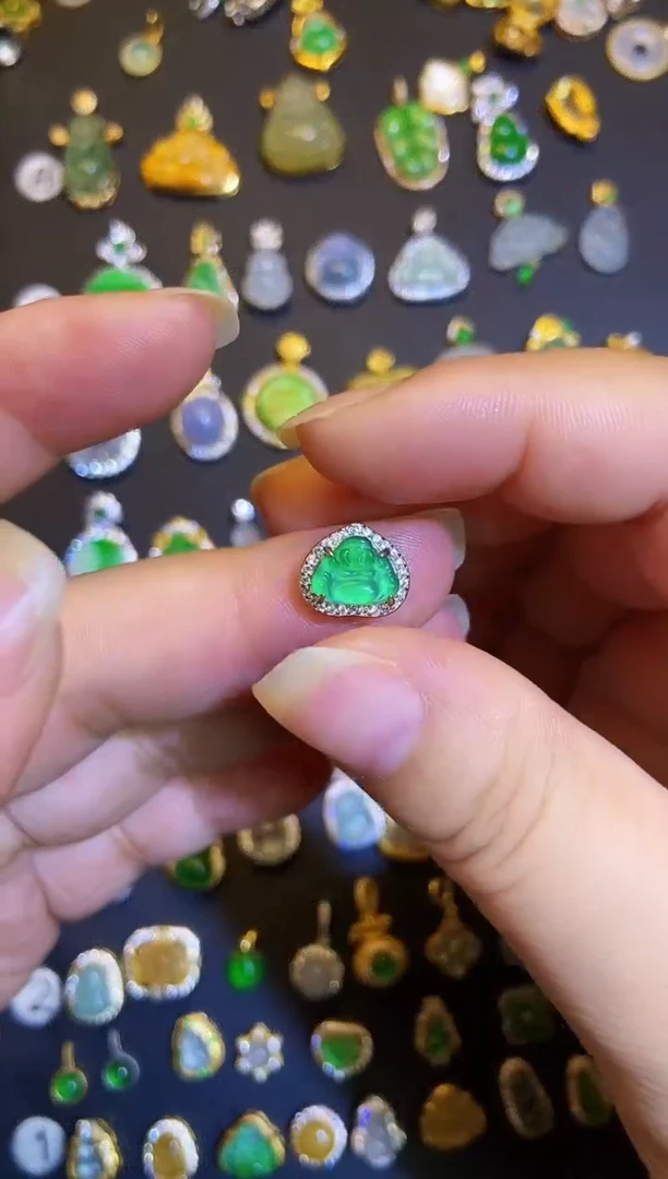 吊坠(不含链)银S925镶嵌翡翠1