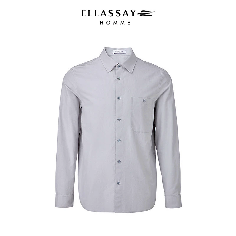 #欧若风ELLASSAY歌力思男装桑蚕丝绵混文雅风纺衬衫EME352C03000