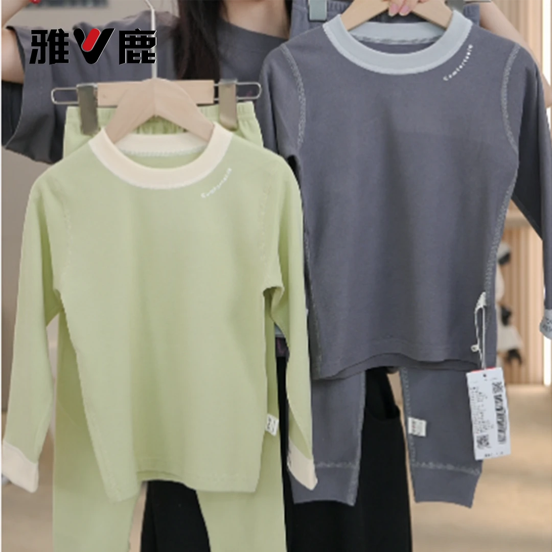 【雅鹿】亲子内衣套装秋冬新款糯米绒儿童套装亲子内衣保暖休闲时尚