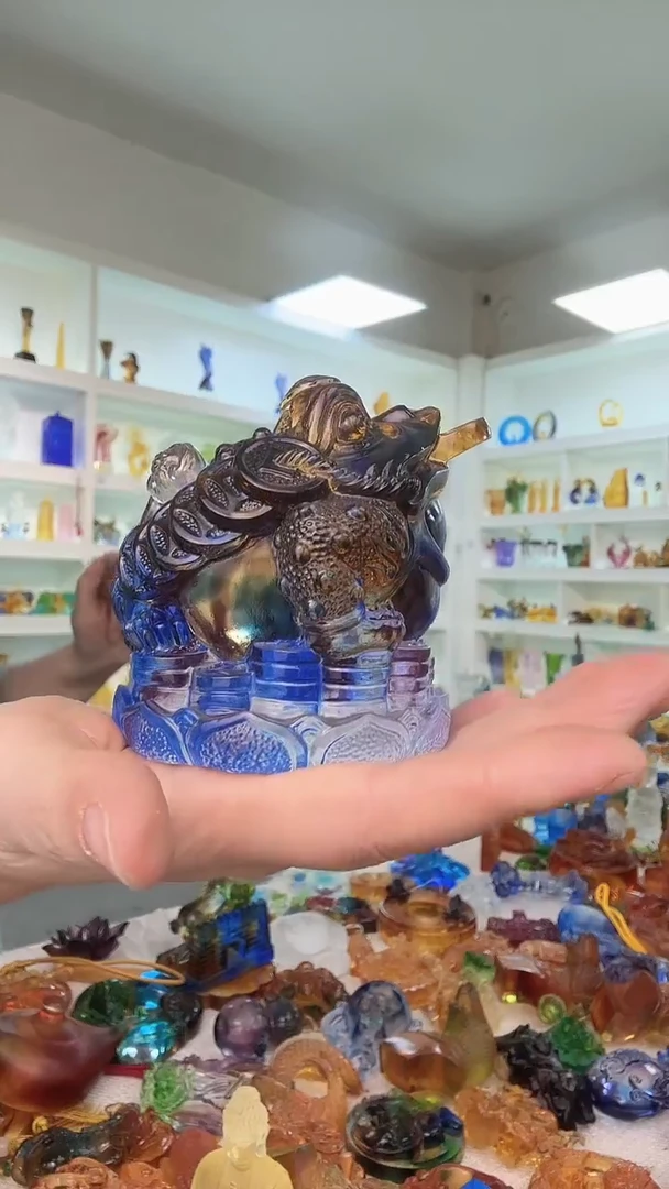 手工艺品琉璃金蟾