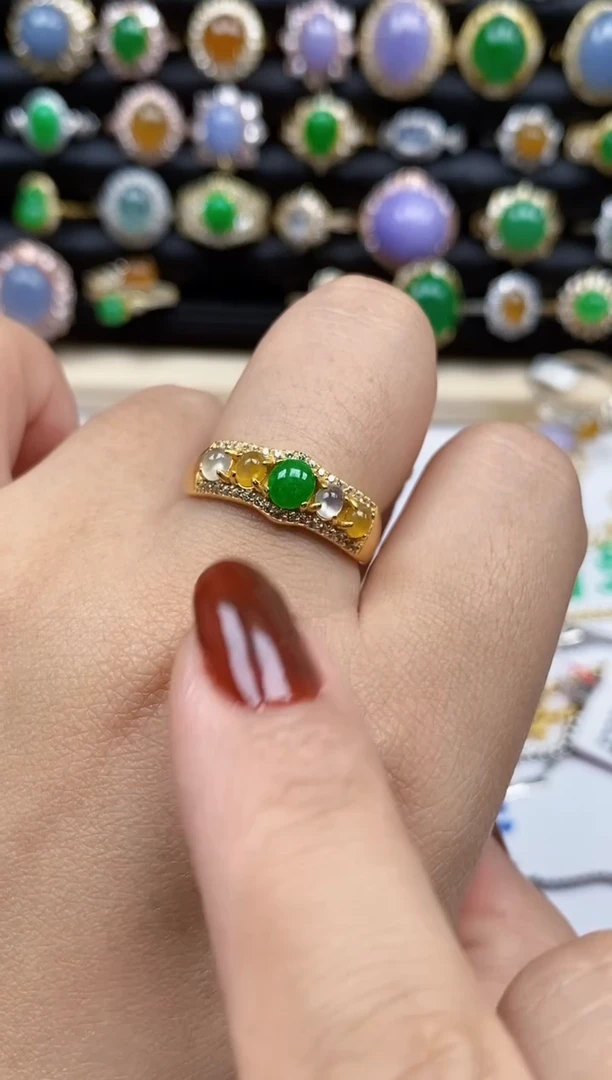 银S925镶嵌戒指翡翠1746