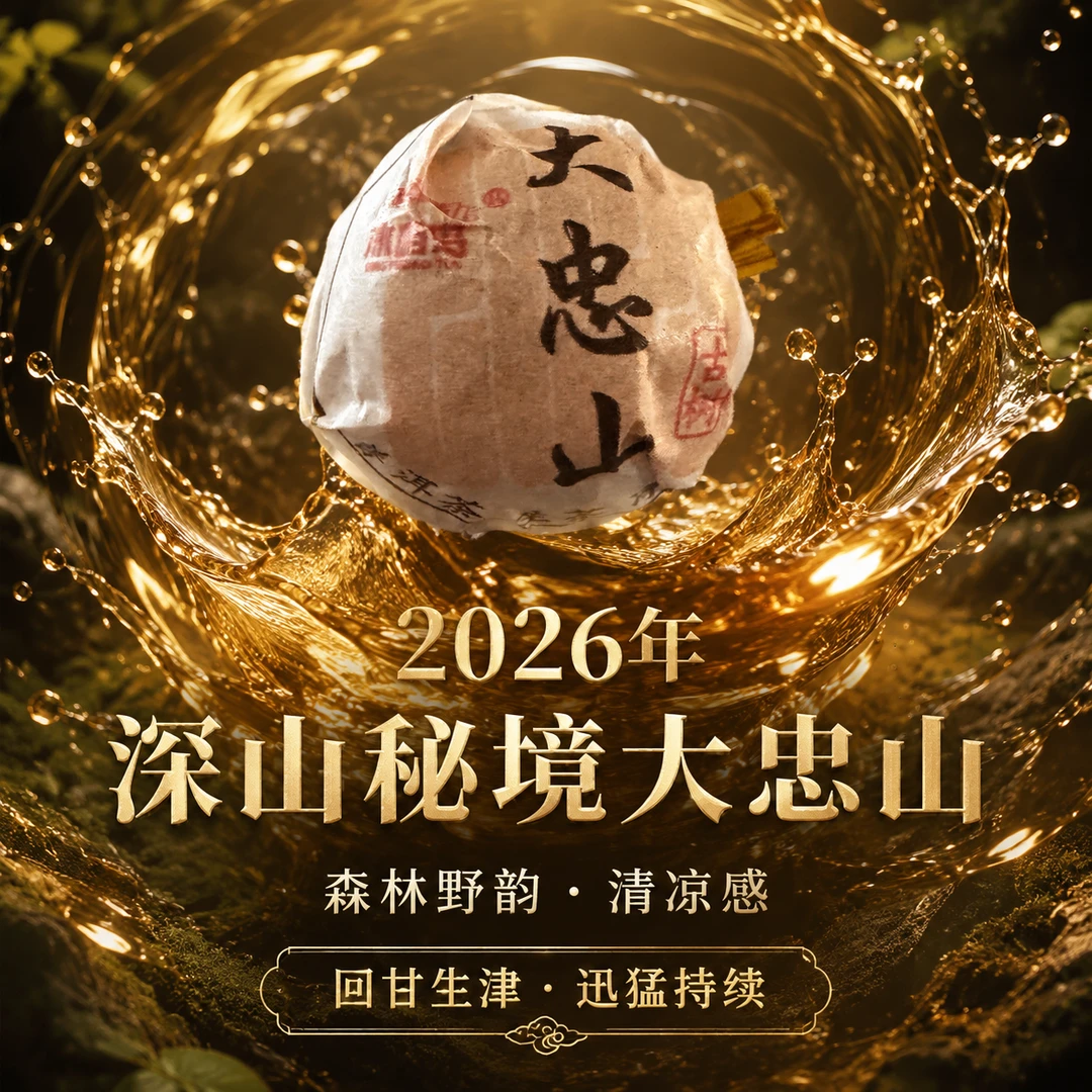 2026年冰岛茶区大忠山大树【新人必拍品鉴装】20粒手工龙珠
