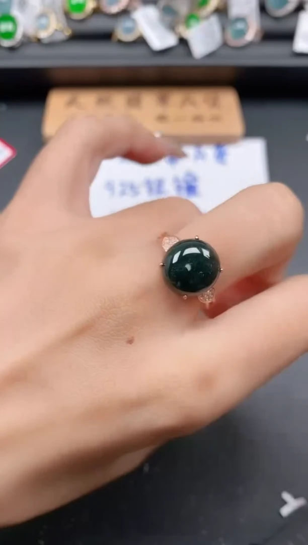 银S925镶嵌戒指翡翠11111