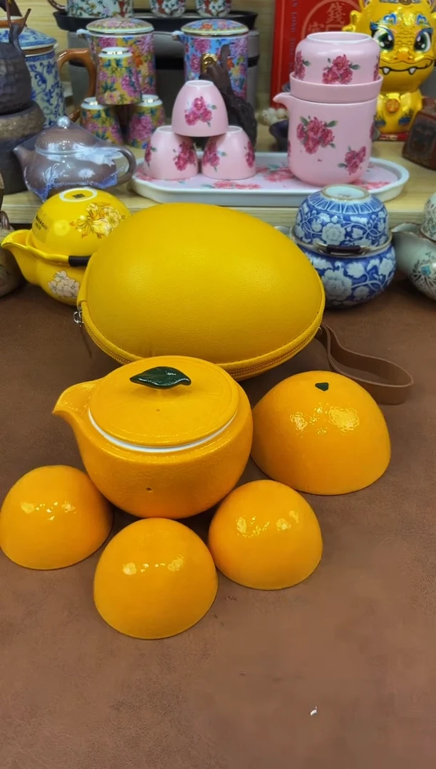 陶瓷茶具摆件旅行套组