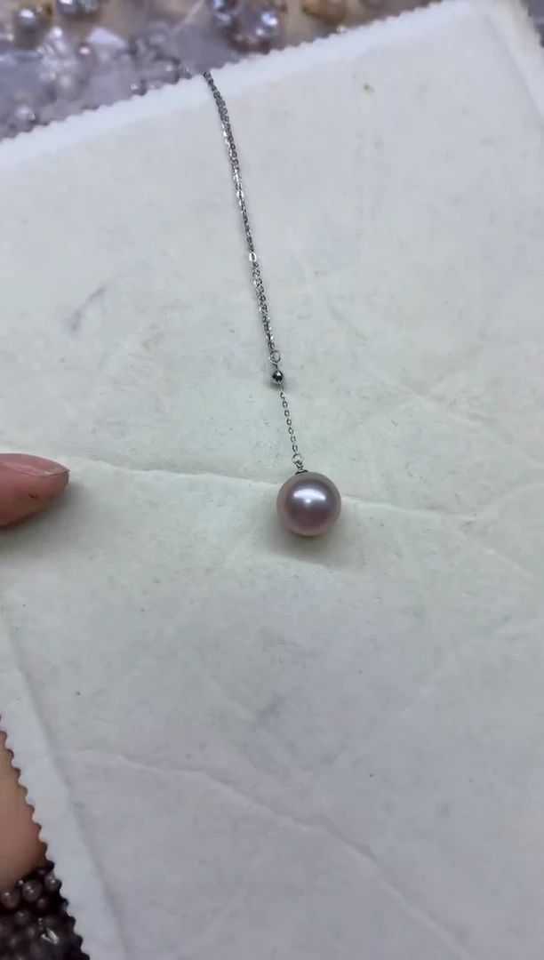 淡水珍珠银S925镶嵌套链，非无暇