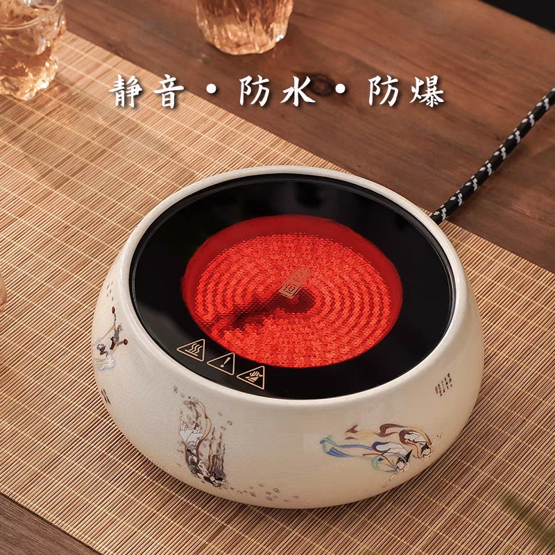 岳恒茶炉电陶炉煮茶器陶瓷煮茶炉蒸煮玻璃茶壶防水面板加热专用炉