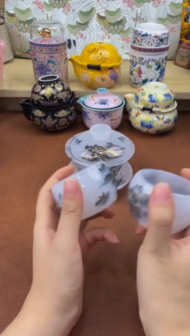 陶陶瓷茶具摆件旅行套组