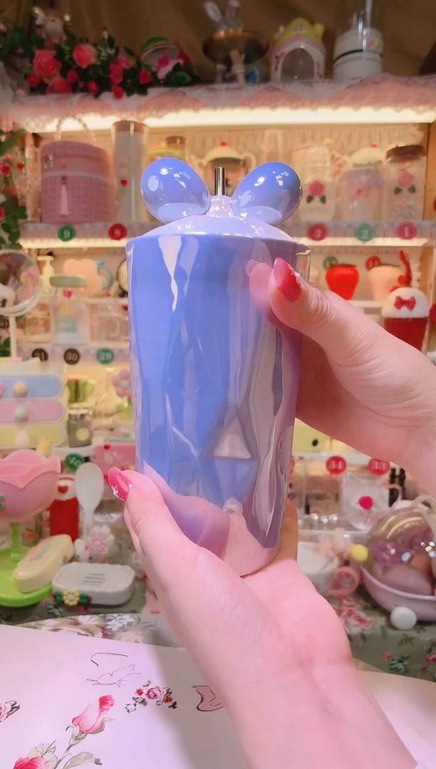 其他品质好发货快放心拍！紫色米奇吸管杯