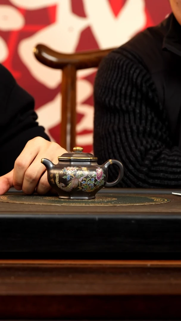 【闪购商品】紫砂茶壶WXJ 墨朱泥 六方掇只 150cc