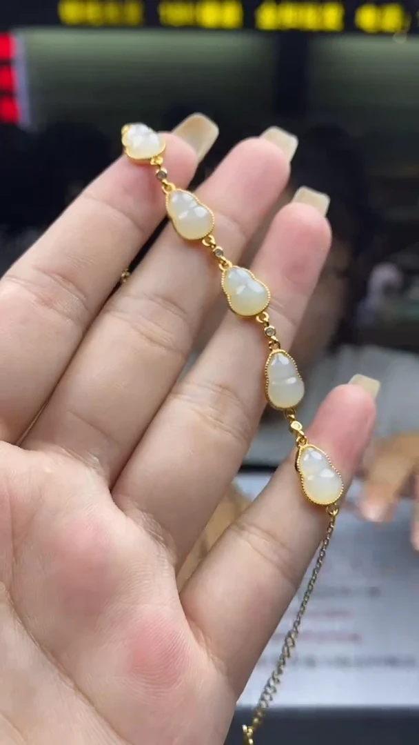 银S925镶嵌手链和田玉多样性-手链-S4021