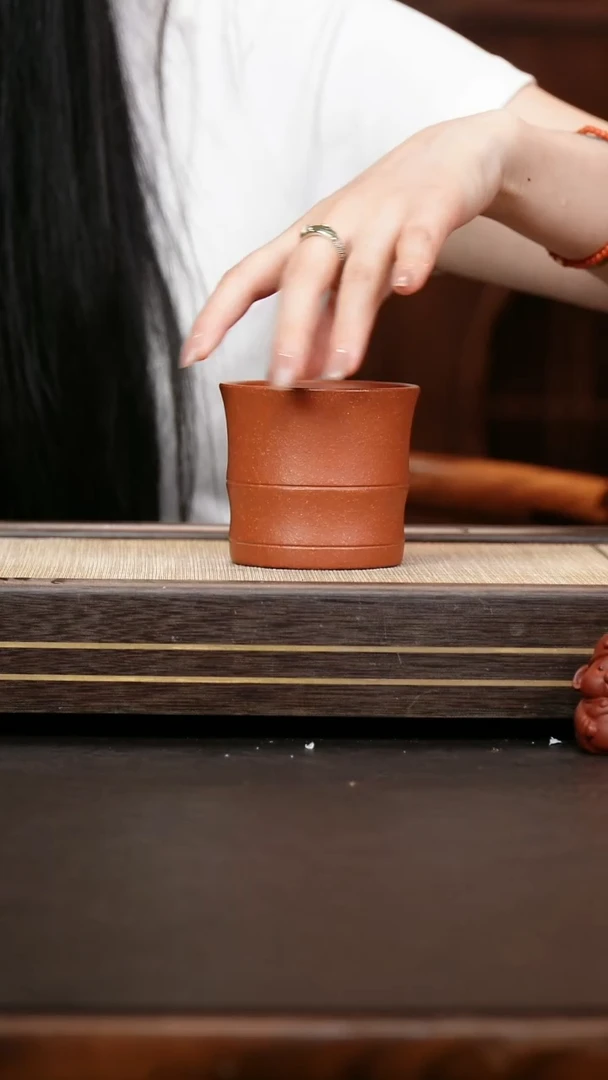 茶壶紫砂红降坡  大竹节