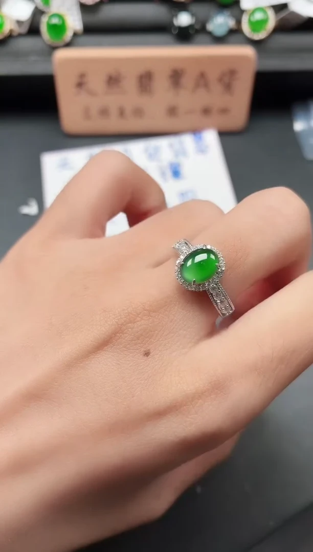 银S925镶嵌戒指翡翠111111