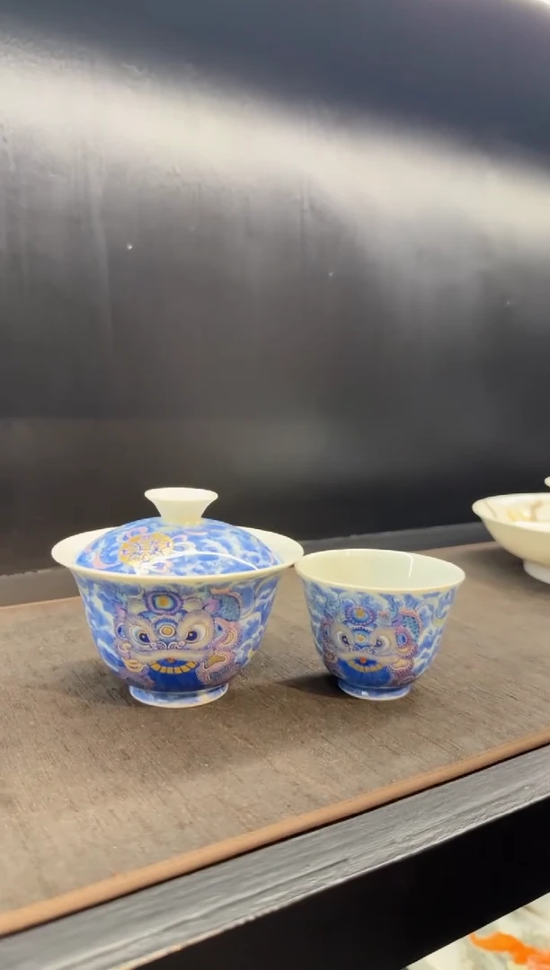 念物海浪醒狮颜色单杯123456