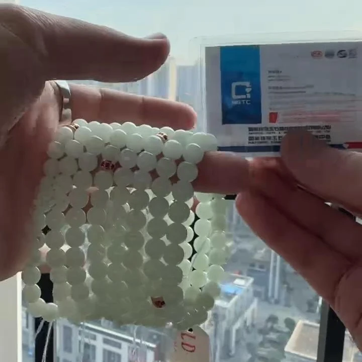 【杰缘珠宝】天然A货翡翠冰晴底手串 多样性发一件