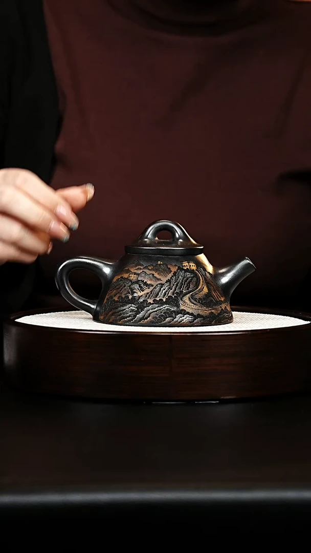 茶壶紫砂石瓢壶