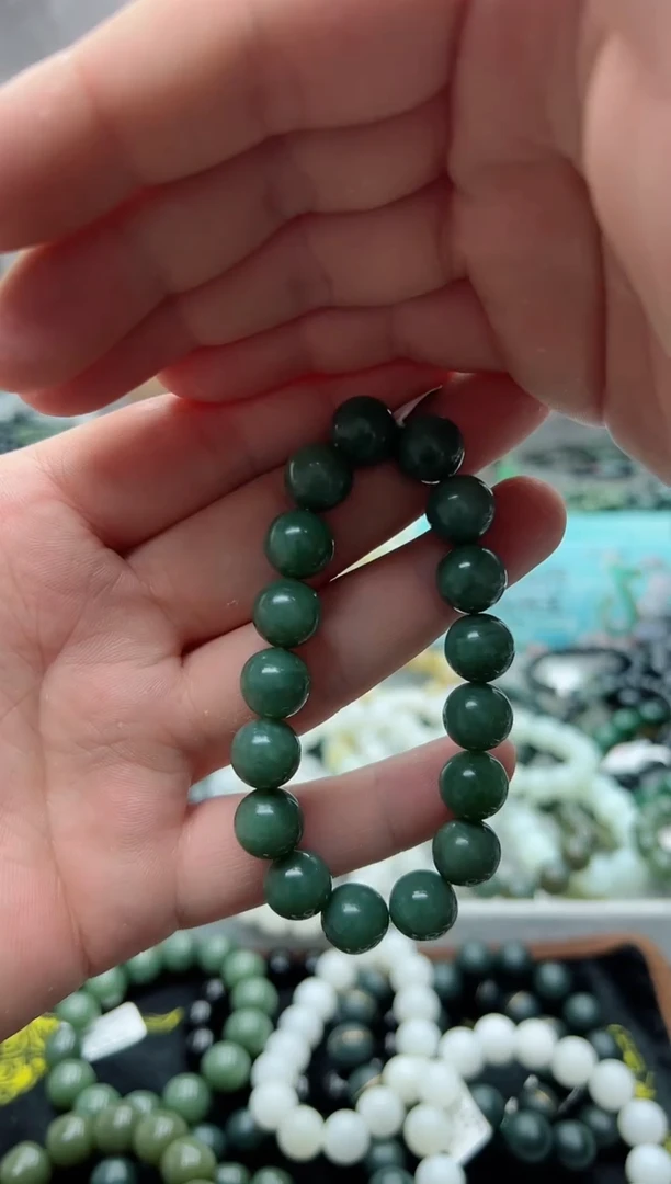 手串未镶嵌和田玉碧玉粉青12