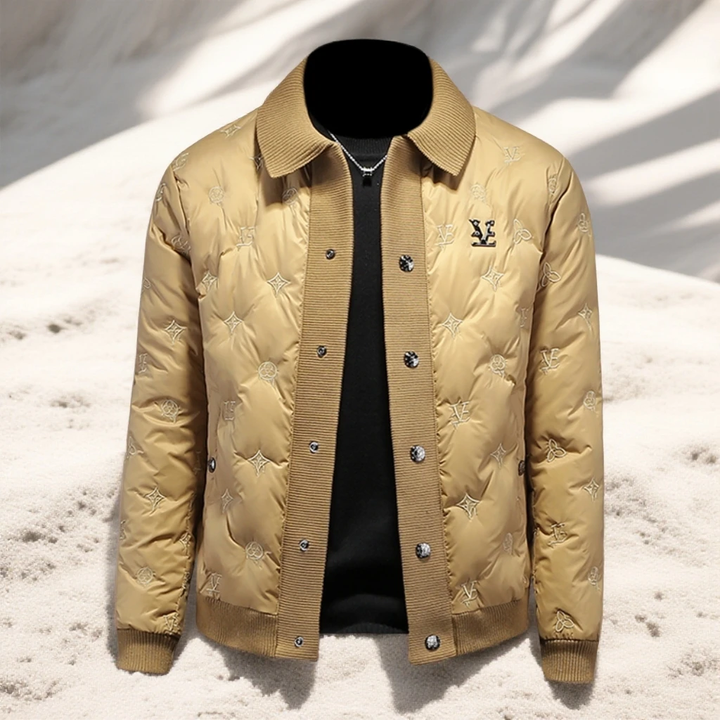 宾斯洛特时尚白鸭绒羽绒服男士大码外套加厚修身潮流冬季新款轻薄