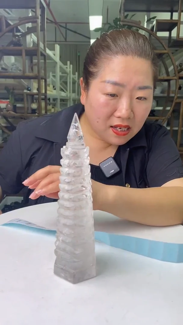 水晶珠宝半成品未镶嵌白水晶文昌塔D26