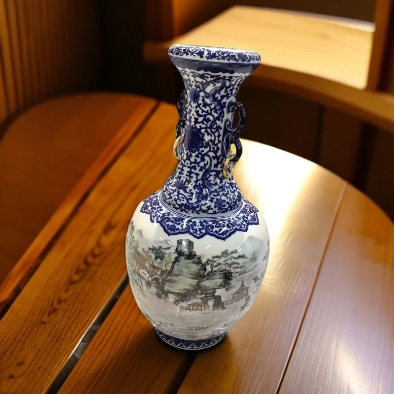 【景德镇】高温陶瓷，青花双耳