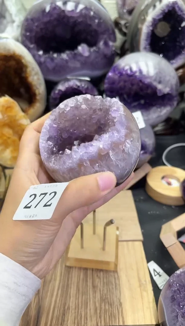 未镶嵌大型摆件（非配饰）紫晶272号开口笑
