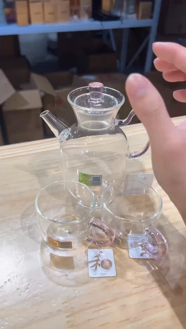 禾器-悦心壶-浅粉+清禾杯浅粉2只