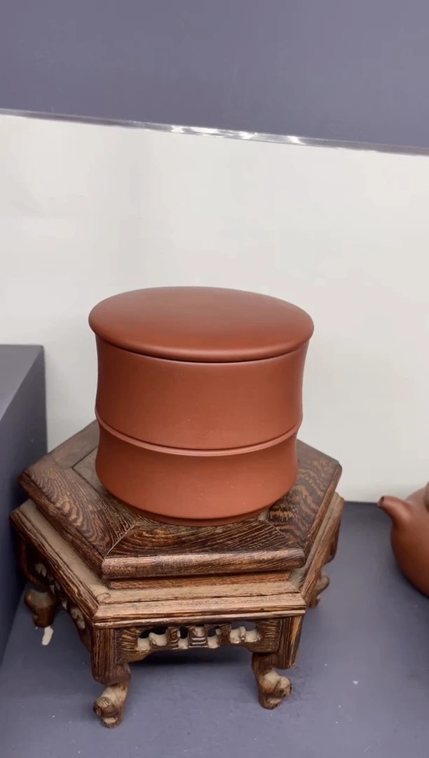 茶壶紫砂底槽清 竹节茶叶罐