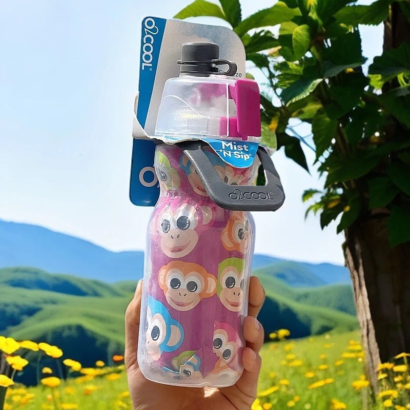 O2 COOL喷雾水杯保冷水瓶运动健身随手杯降温户外儿童便携水壶