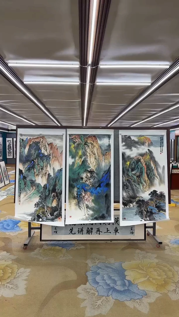 国画八*M闫辉-四尺三副-山水国画