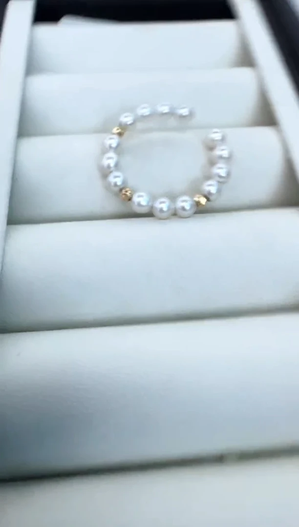 【闪购商品】淡水珍珠戒指18K金镶嵌戒指