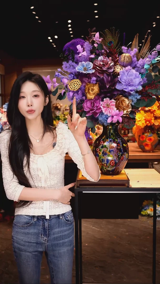 瓶琉璃手工花器花束空运包邮送货上门-以图片为准