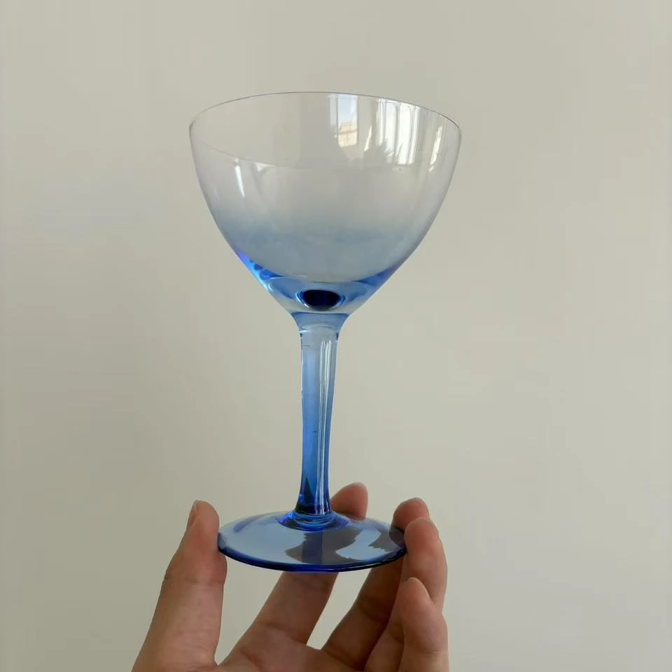 （拍一发二）蓝挺高脚鸡尾酒杯香槟杯