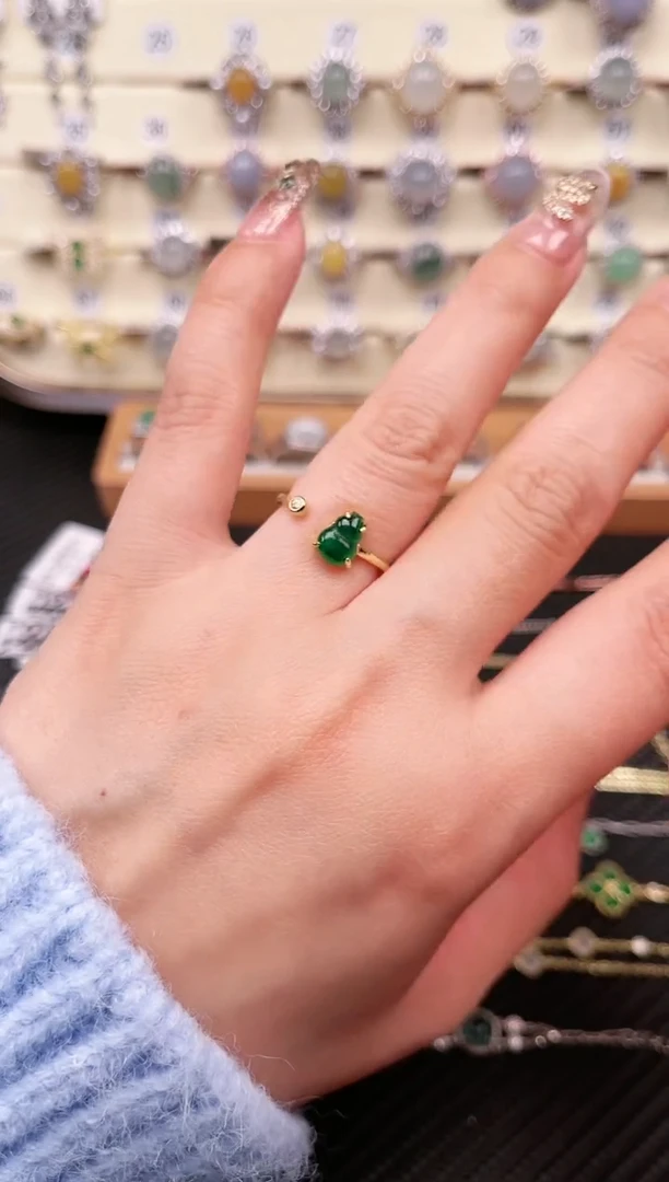 【闪购商品】翡翠戒指银S925镶嵌戒指27