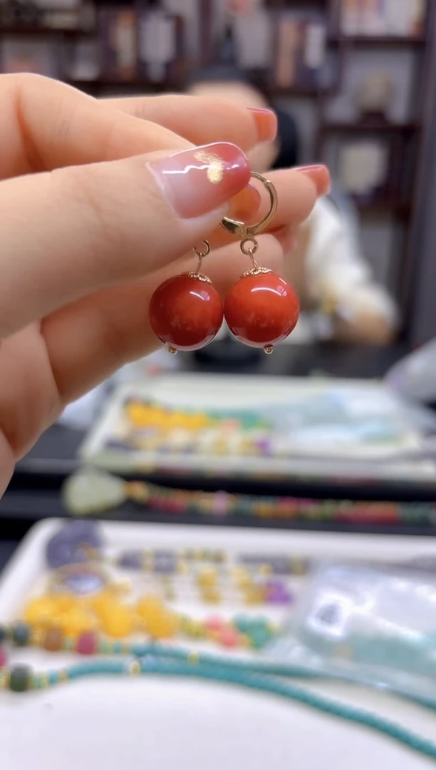 【闪购商品】翡翠耳饰14K金镶嵌耳扣E531