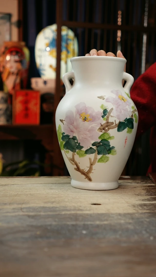 【闪购商品】瓷片景德镇纯手工釉下彩精品花瓶