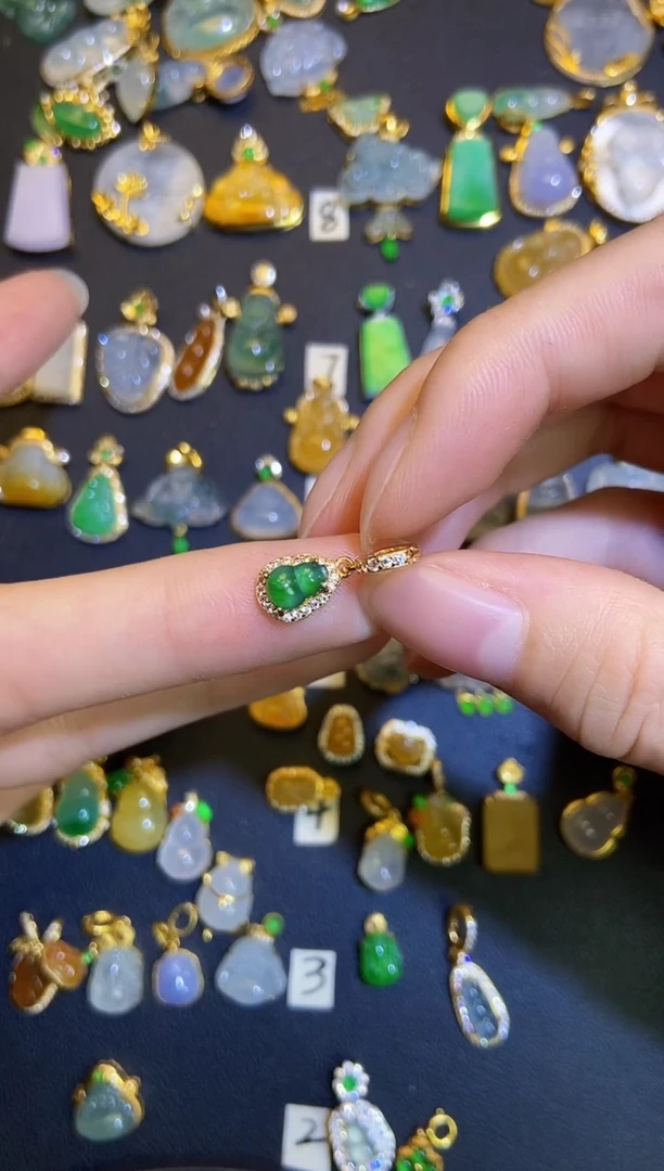 吊坠(不含链)银S925镶嵌翡翠1