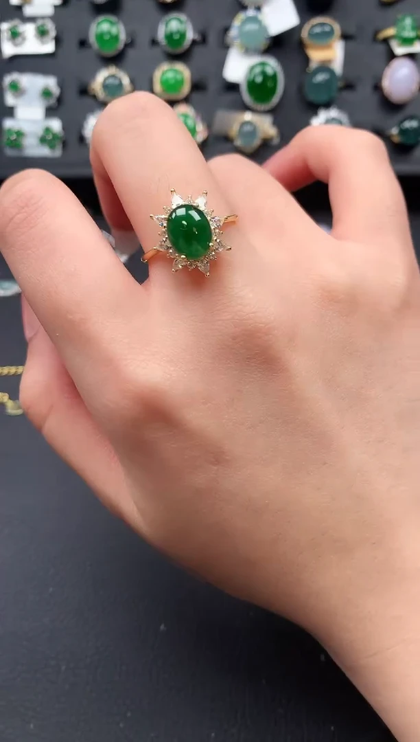 【闪购商品】翡翠戒指银S925镶嵌5124214