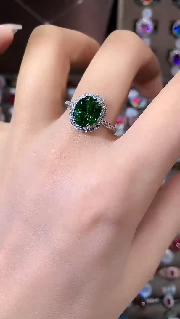 银S925镶嵌戒指碧玺810