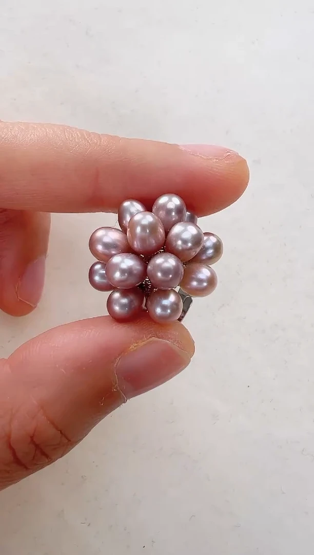 【闪购商品】淡水珍珠戒指合金紫色戒指