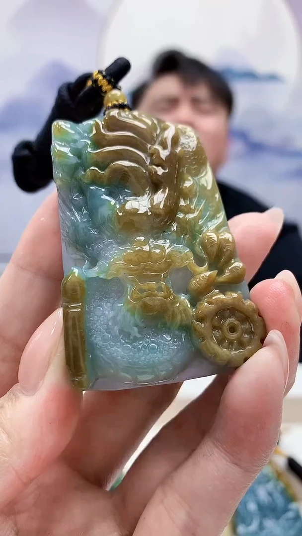 未镶嵌定制翡翠5060MM-毛货挂件21