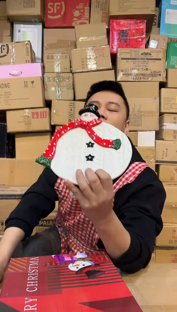 【闪购商品】杯特雷西原盒雪人盘子A