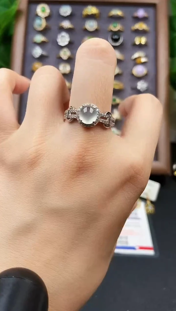 银S925镶嵌戒指翡翠12