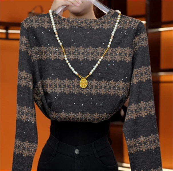 2025新款原版时尚秋冬打底衫百搭时髦锁温显瘦保暖绒衫