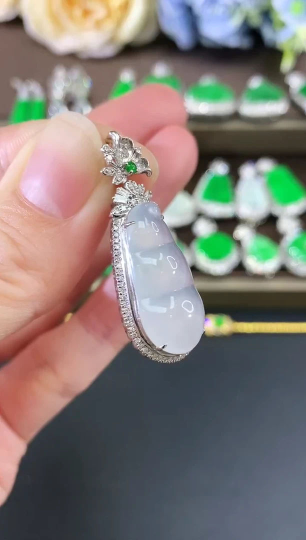 吊坠(不含链)18K金镶嵌翡翠73戒指|