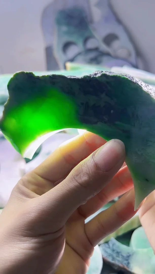 翡翠裸石 缅甸翡翠A货陈41