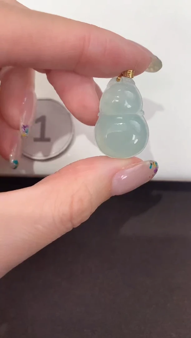 颈饰18K金镶嵌翡翠天然缅甸A货翡翠