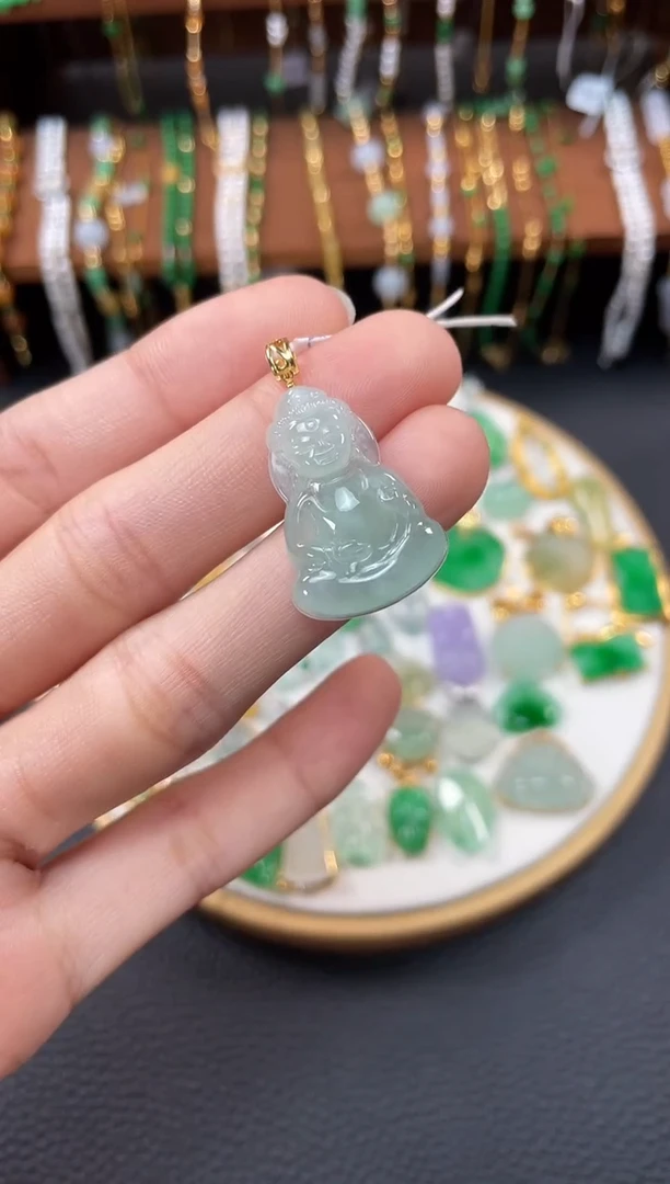 【闪购商品】翡翠吊坠(不含链)18K金镶嵌一个  JK201