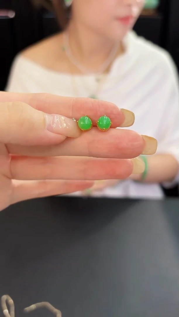 翡翠未镶嵌耳饰d缅料A货/多样性发货/一件