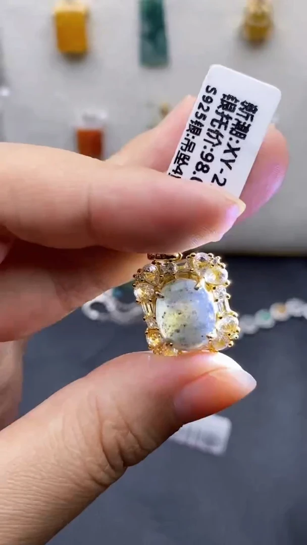 银S925镶嵌戒指翡翠1